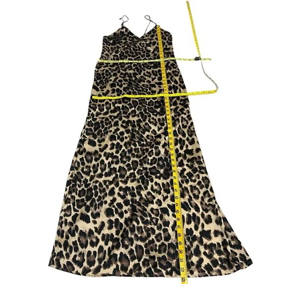 Forever 21 Super Sexy Leopard Maxi Slip Strappy‎ Date Night Dress Size Small - Picture 8 of 15